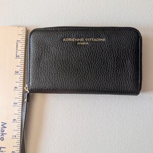 Adrienne Vittadini Black Textured Wristlet